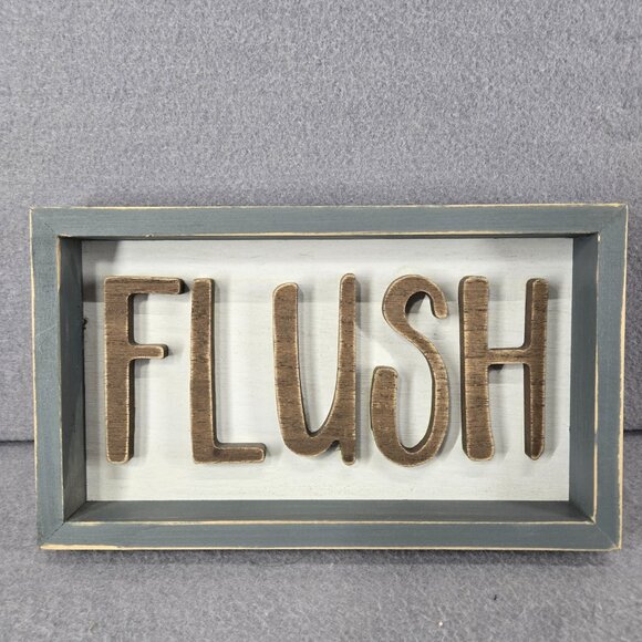 Hobby Lobby Floss/Flush/Brush Bathroom Wall Decor, Set 3, 10" W x 6" T x 1.5" D - Picture 4 of 5